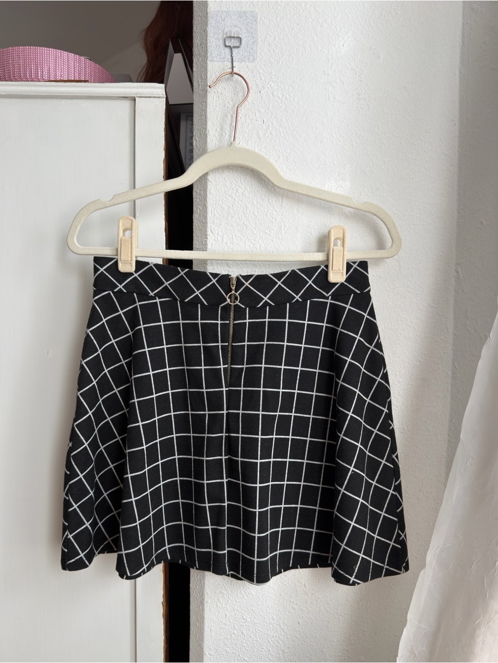 Joe B Black Windowpane Skater Skirt
